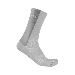 Castelli Logo 18 Merino Sock Silver Gray/Dark Gray